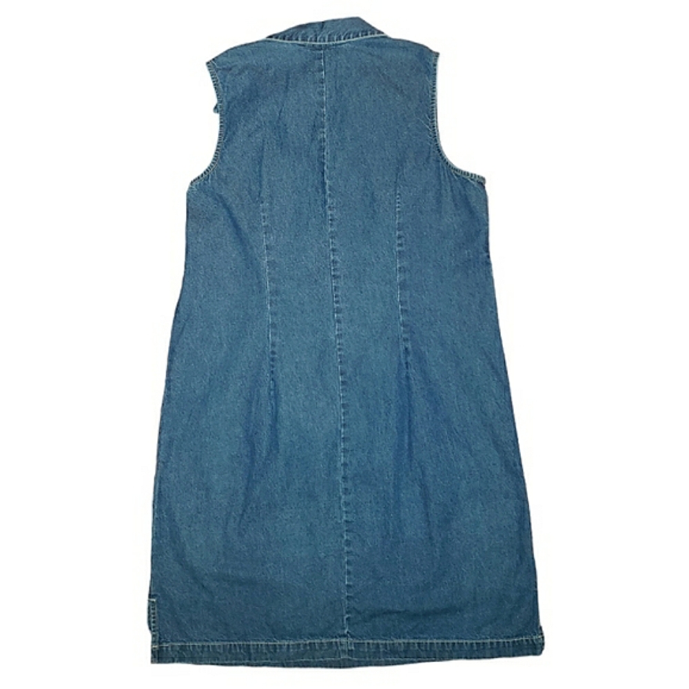 JG Hook Vintage Sleeveless Collared Red Bandana Neck Denim Sheath Jean Dress 16 - Picture 11 of 16